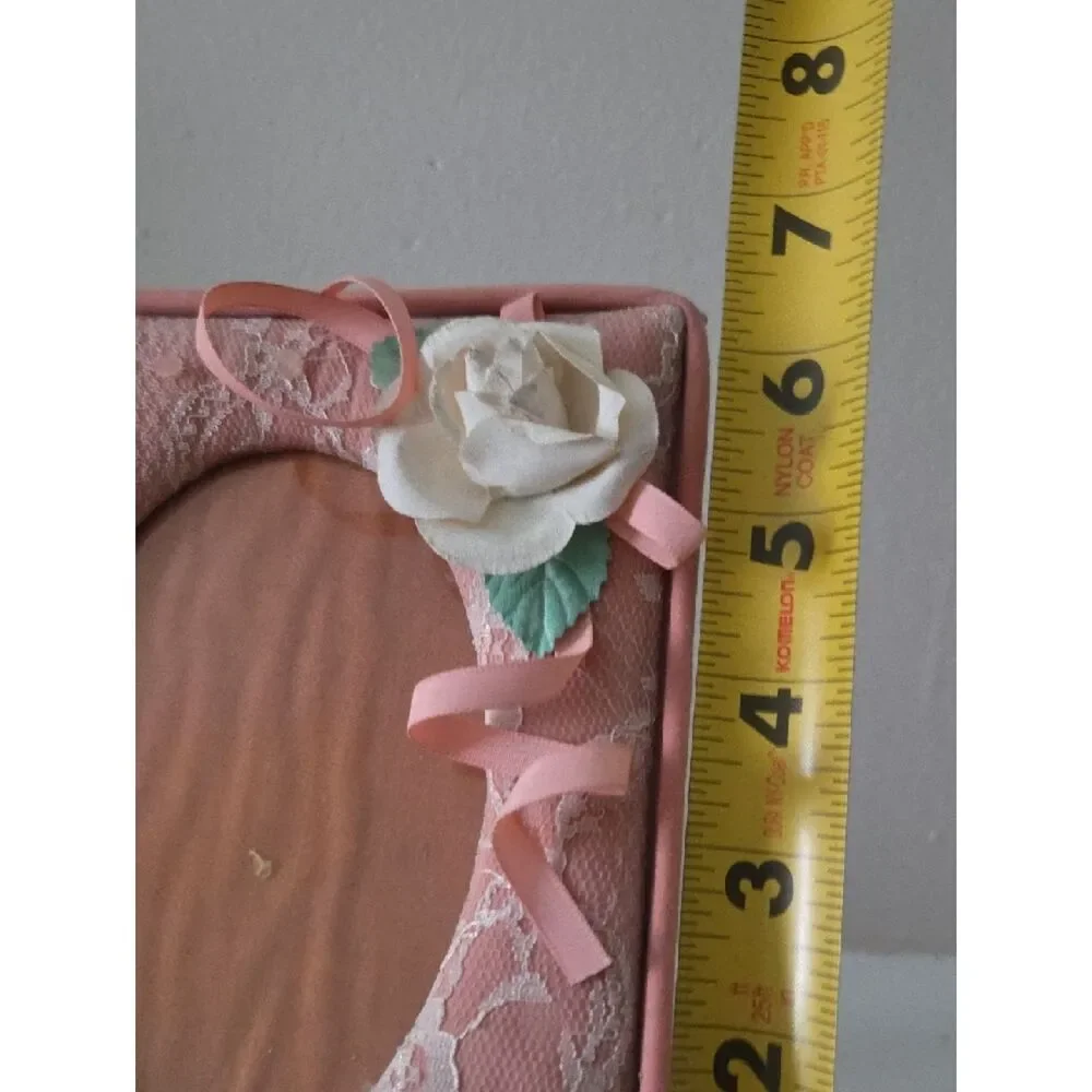 Pink Lace Floral Picture Frame